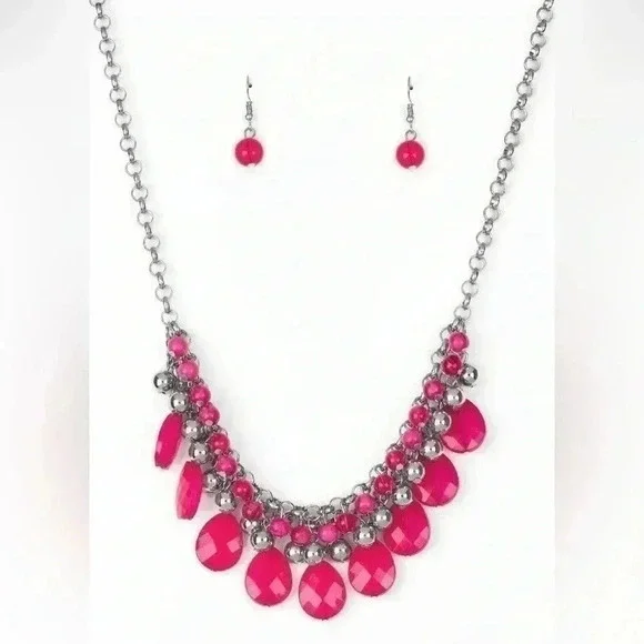 Trending Tropicana- Pink Necklace - Picture 2 of 9